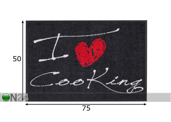 Ковер I Love Cooking Heart 50x75 cm размеры