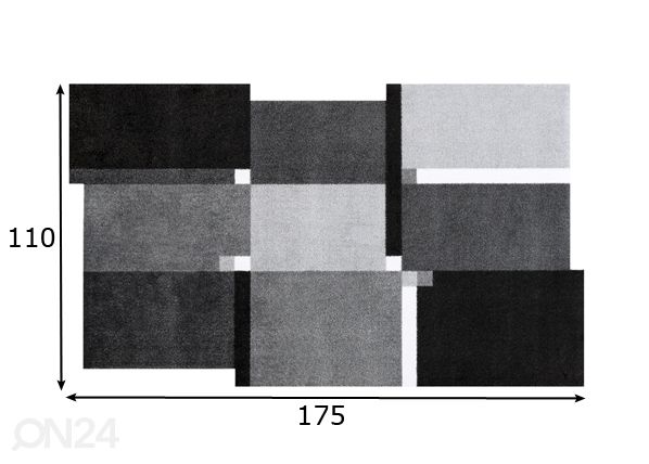 Ковер Living Squares black 110x175 cm размеры