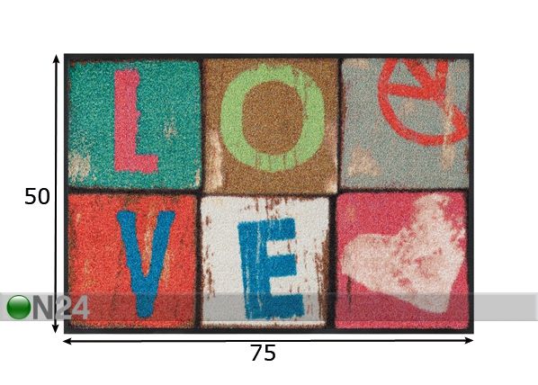 Ковер Love Letters 50x75 см размеры