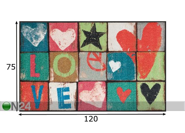 Ковер Love Letters 75x120 см размеры