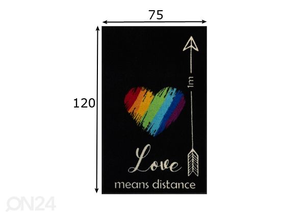 Ковер Love means distance 75х120 см размеры