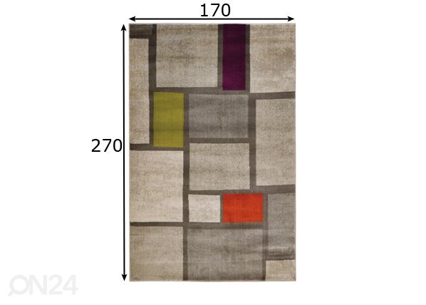 Ковер Mondrian Multi 180x270 см размеры