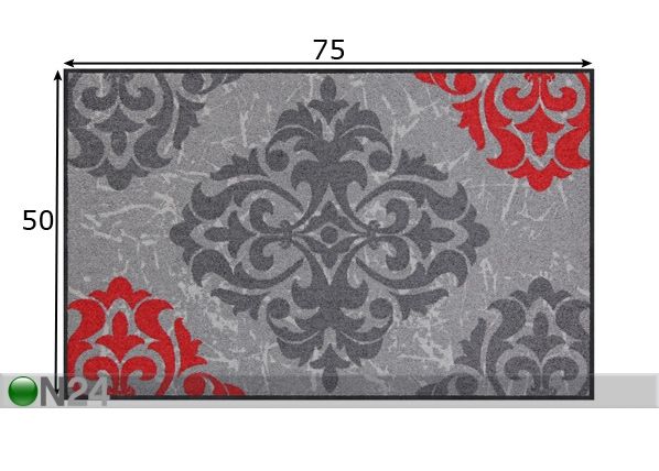 Ковер Ornamentweg grey red 50x75 см размеры