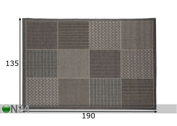 Ковер Quadrotta Grey135x190 cm размеры