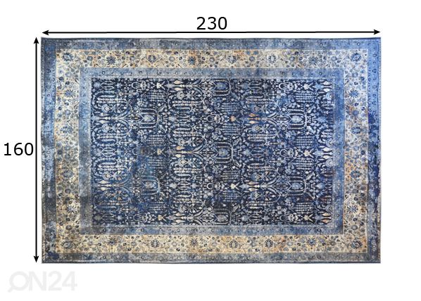 Ковер Tabriz Blue 160x230 см размеры