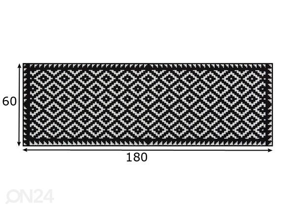 Ковер Tabuk Black & White 60x180 cm размеры