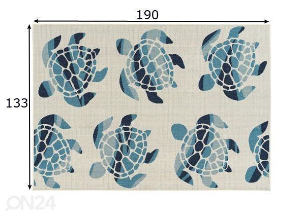 Ковер Turtles Blue 133x190 cm размеры