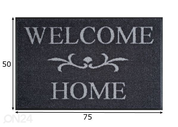 Ковер Welcome Home anthrazit 50x75 cm размеры