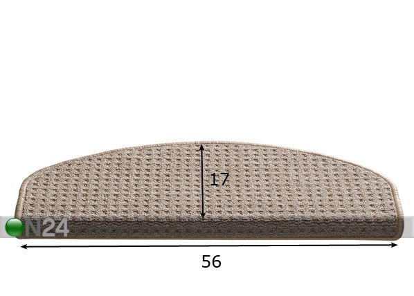 Коврик для ступеней Rimini 17x56 см, коричневый 19 шт размеры
