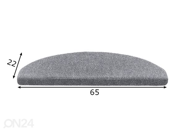 Коврик для ступеней Riva 22x65 см, серый размеры