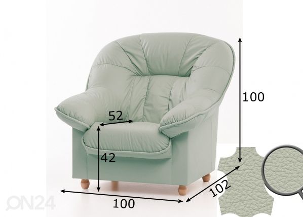 Кожаное кресло Aleksandra размеры