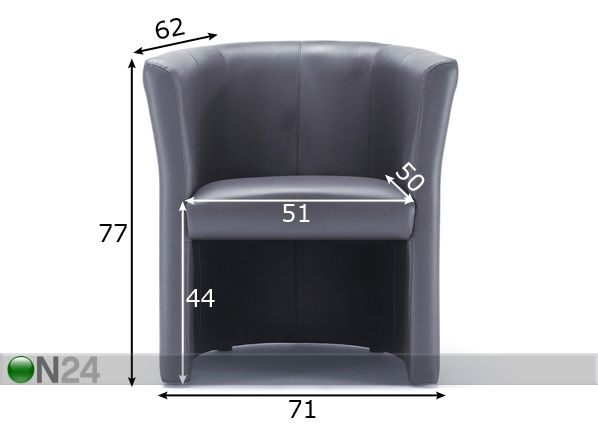 Кожаное кресло Vancouver Round размеры