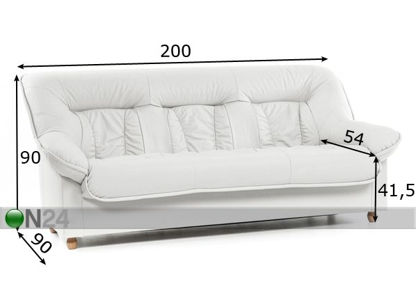 Кожаный 3-местный диван-кровать Spencer размеры