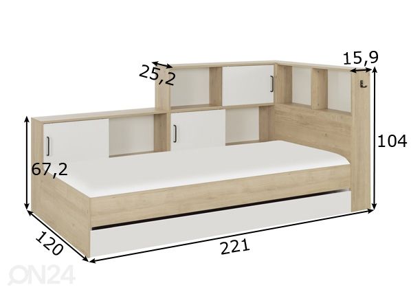 Компактная кровать Erwan 90x200 cm размеры
