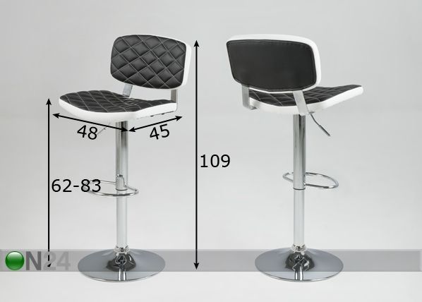 Комплект барных стульев Alpini 2 шт размеры