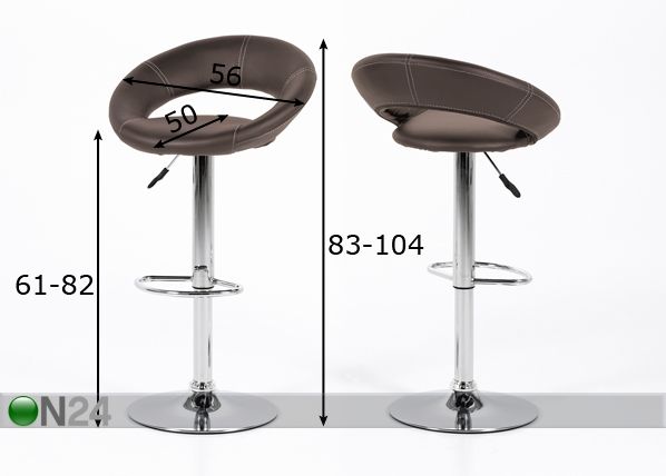 Комплект барных стульев Plump 2 шт размеры