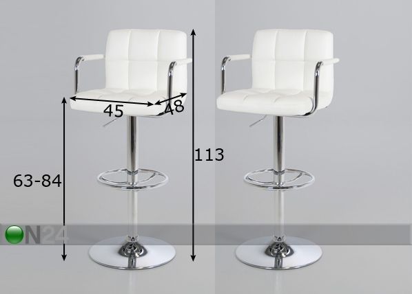 Комплект барных стульев Puffin 2 шт размеры