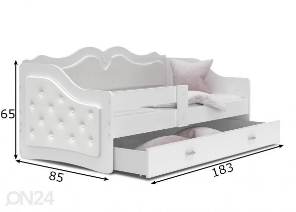 Комплект детской кровати 80x180 cm, белый размеры