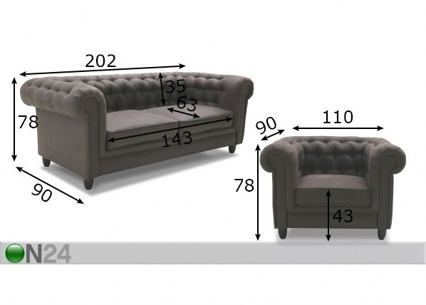 Комплект диванов 3+1 размеры