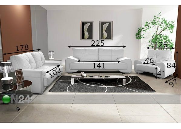 Комплект диванов 3+2+1 размеры