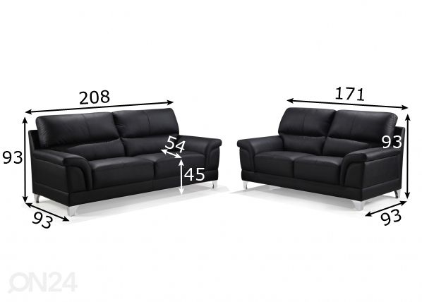 Комплект диванов Oxford 2+3 размеры