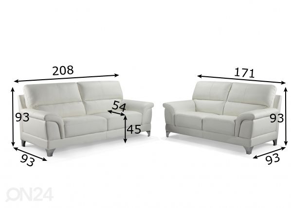 Комплект диванов Oxford 2+3 размеры
