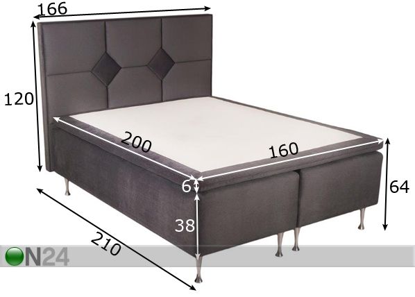 Комплект кровати Hypnos Aphrodite 160x200 cm размеры