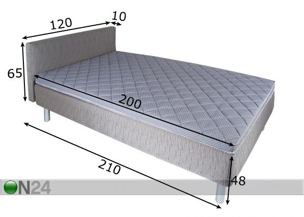 Комплект кровати Hypnos Diana 120x200 cm размеры