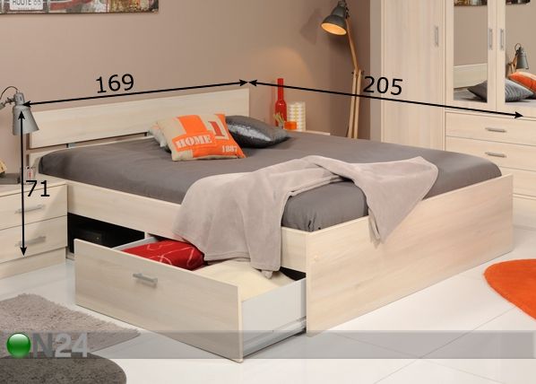 Комплект кровати Infinity 160x200 cm акация размеры