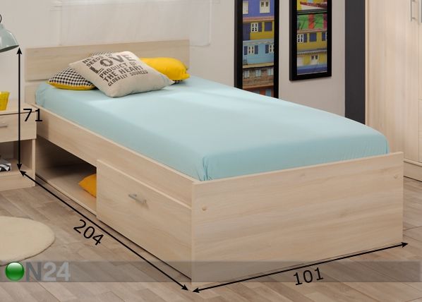 Комплект кровати Infinity 90x200 cm акация размеры