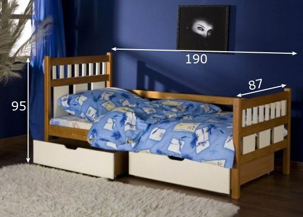 Комплект кровати Luisa 80x180 cm размеры