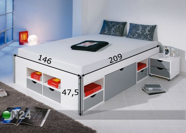 Комплект кровати Mikar 140x200 cm размеры