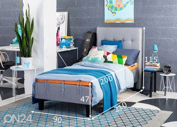 Комплект кровати Sleepwell Blue Pocket 90x200 cm размеры