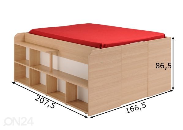 Комплект кровати Space Up 140x200 cm размеры