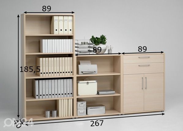 Комплект офисных шкафов Prima размеры