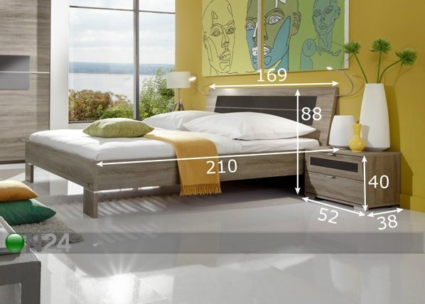 Комплект спальной комнаты Pleasure 160x200 cm размеры