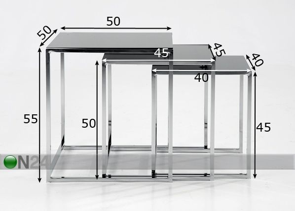 Комплект столов Cross 3 шт размеры