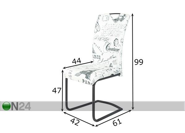 Комплект стульев Angela II 2 шт размеры