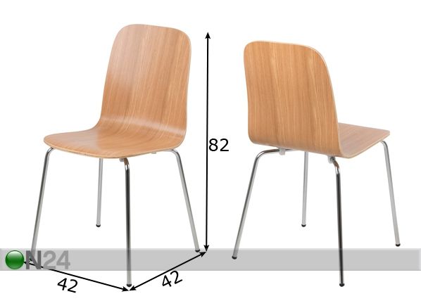 Комплект стульев Bjoorn, 4 шт размеры