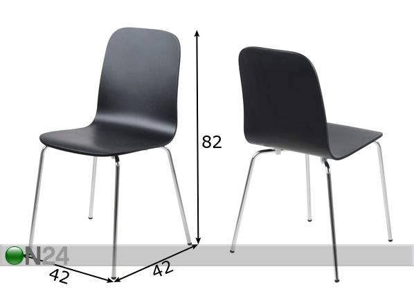 Комплект стульев Bjoorn, 4 шт размеры