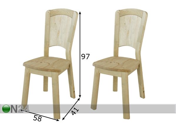 Комплект стульев Guldborg, 2 шт размеры