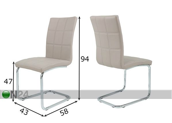Комплект стульев Ilka, 2 шт размеры