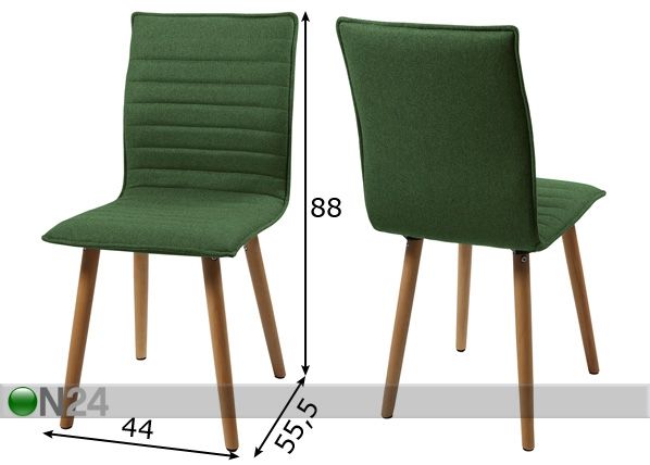 Комплект стульев Karla 2 шт размеры