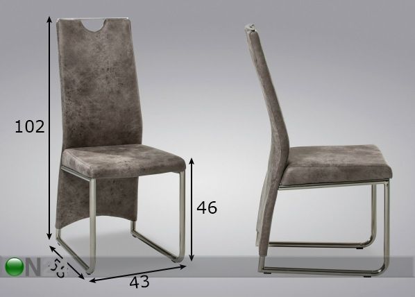 Комплект стульев Manu, 4 шт размеры