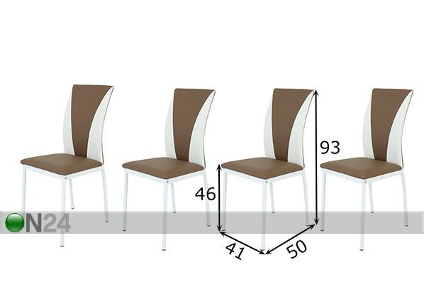 Комплект стульев Mila, 4 шт размеры