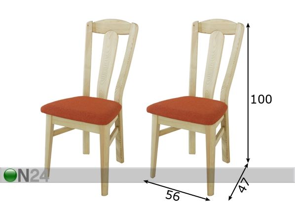 Комплект стульев Model F, 2 шт размеры