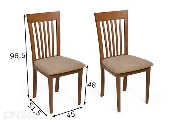 Комплект стульев Modena, 2 шт размеры