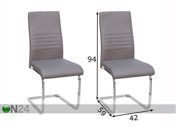 Комплект стульев Paul, 2 шт размеры