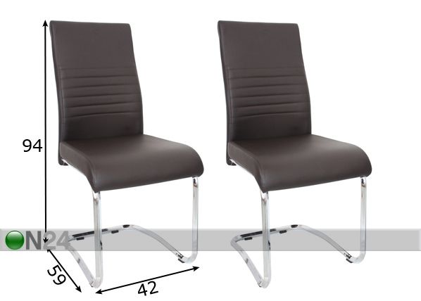 Комплект стульев Paul, 2 шт размеры