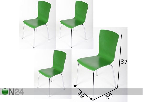 Комплект стульев Plaza New, 4 шт размеры